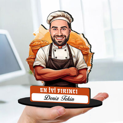 Kişiye Özel Erkek Fırıncıya Hediye Karikatürlü Biblo - 1