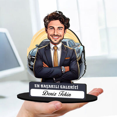 Kişiye Özel Erkek Galericiye Hediye Karikatürlü Biblo - 1
