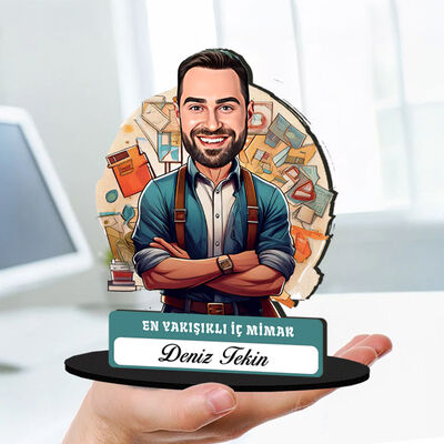 Kişiye Özel Erkek İç Mimara Hediye Karikatürlü Biblo - 1