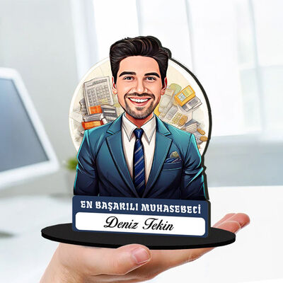 Kişiye Özel Erkek Muhasebeciye Hediye Karikatürlü Biblo - 1