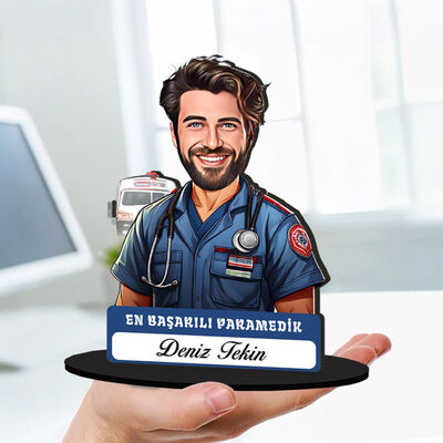 Kişiye Özel Erkek Paramedike Hediye Karikatürlü Biblo - 1