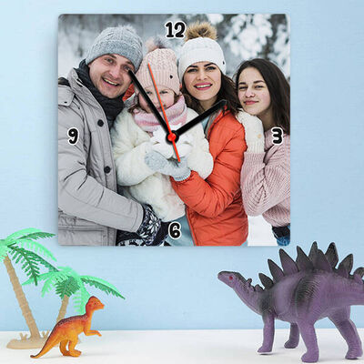 Kişiye Özel Fotoğraflı Kare Duvar Saati - 3