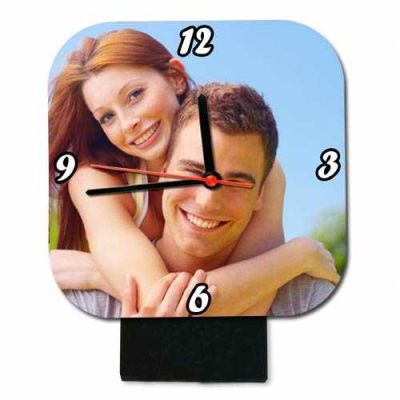 Kişiye Özel Fotoğraflı Kare Masa Saati - 1