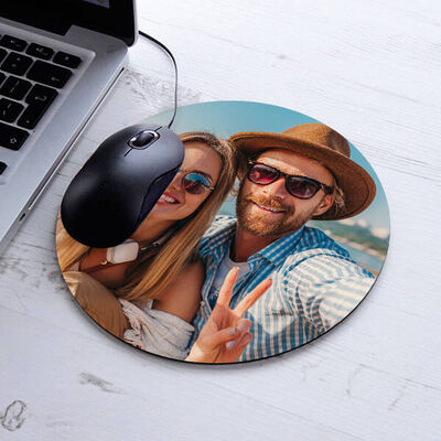 Kişiye Özel Fotoğraflı Yuvarlak Mousepad - 1