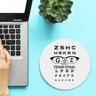 Kişiye Özel Göz Doktoru Temalı Yuvarlak Mousepad - 1
