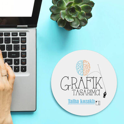 Kişiye Özel Grafik Tasarımcıları İçin Yuvarlak Mousepad - 1