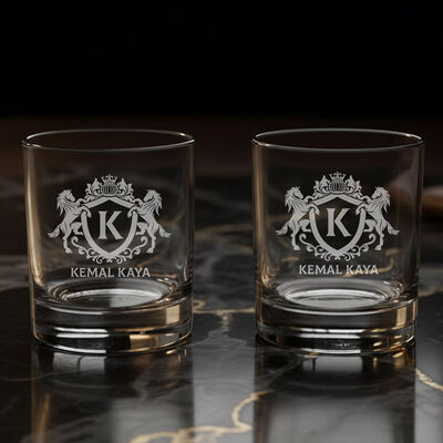 Kişiye Özel Hediyelik İkili Noble Sip Viski Bardağı - 1