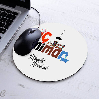 Kişiye Özel İç Mimar Temalı Yuvarlak Mousepad - 1