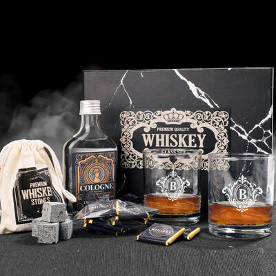 Kişiye Özel İkili Viski Kadehi ve Kolonya Whiskey Set - 1