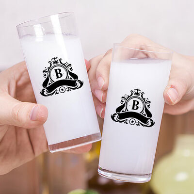 Kişiye Özel İsim Baş Harfli Tasarım İkili Rakı Bardağı - 2