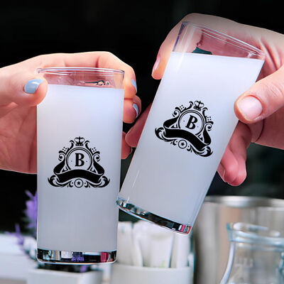 Kişiye Özel İsim Baş Harfli Tasarım İkili Rakı Bardağı - 1
