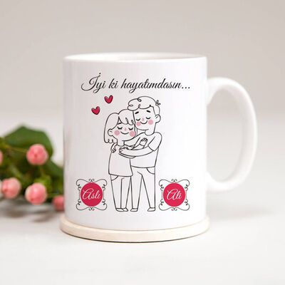 Kişiye Özel İyi ki Hayatımdasın Kahve Kupası - 1