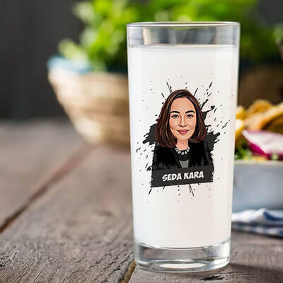Kişiye Özel Kadın Karikatürlü İkili Rakı Bardağı - 1