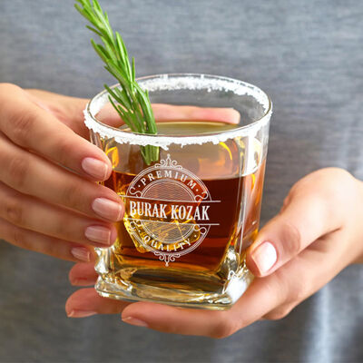 Kişiye Özel Kaliteli İsimli Elegan Viski Bardağı - 1