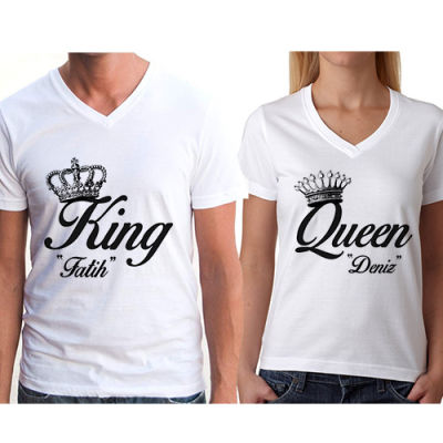 Kişiye Özel King And Queen Tişörtü - 2