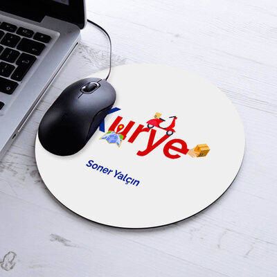 Kişiye Özel Kuryeler İçin Yuvarlak Mousepad - 1