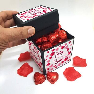 Kişiye Özel Kutusunda Kalp Çikolatalar - 1