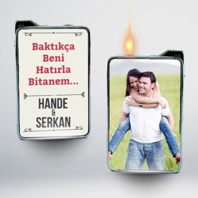 Kişiye Özel Mesaj ve Fotoğraf Baskılı Çakmak - 1