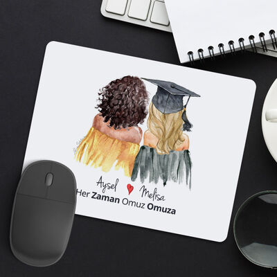 Kişiye Özel Mezun Kız Arkadaşlar Mousepad - 1