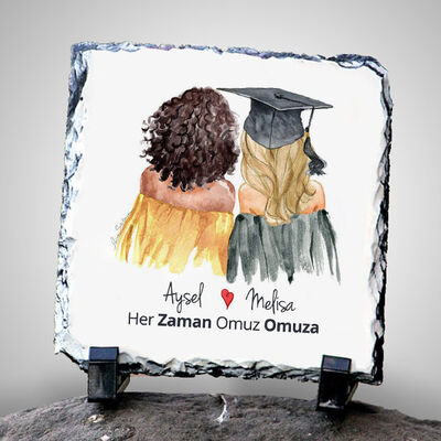 Kişiye Özel Mezun Kız Arkadaşlar Taş Blok - 1