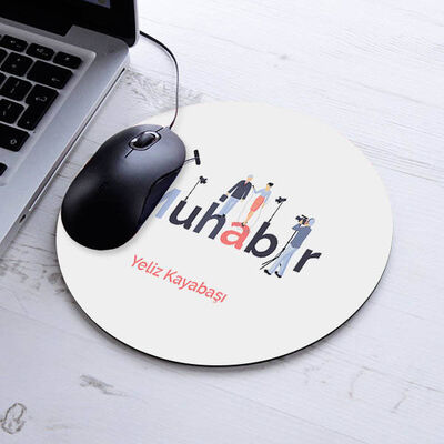 Kişiye Özel Muhabirler İçin Yuvarlak Mousepad - 1