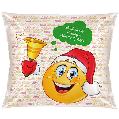 Kişiye Özel Mutlu Yıllar Emoji Yastık - 1