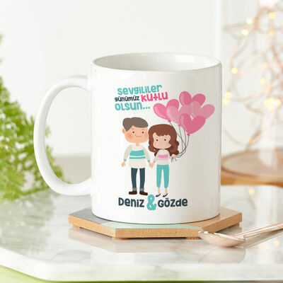 Kişiye Özel Popçik Sevgililer Kupa Bardak - 1