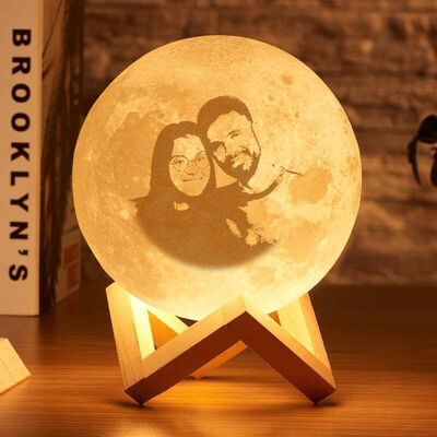Kişiye Özel Fotoğraflı Dekoratif Ay Lamba - 3