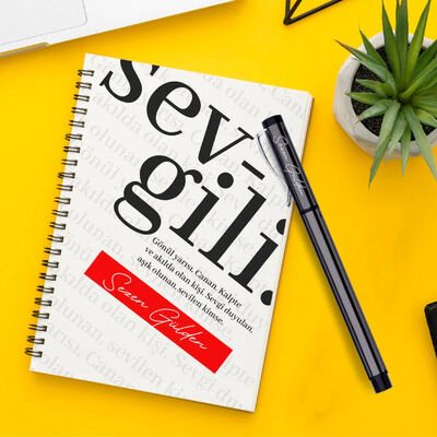 Kişiye Özel Sevgili Defter ve Kalem Seti - 1