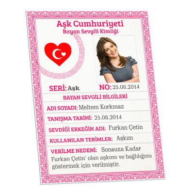 Sevgililere Özel Nüfus Cüzdanı Kimlik Belgesi - 2