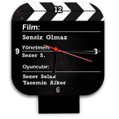 Kişiye Özel Sinema Klaketi Masa Saati - 1