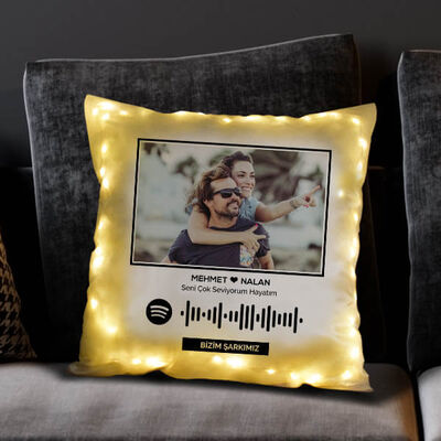 Kişiye Özel Spotify Ses İzi Işıklı Yastık - 2