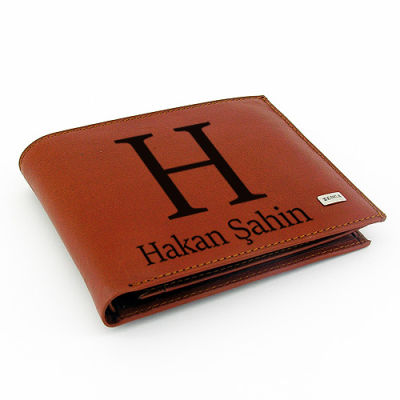 Kişiye Özel Taba Renk Erkek Cüzdan - 3