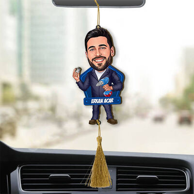Kişiye Özel Tamirci Karikatürlü Araba Süsü - 1