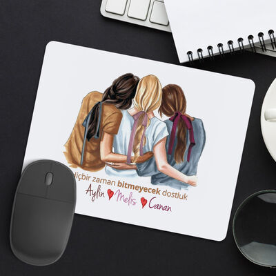 Kişiye Özel Üç İyi Arkadaş Mousepad - 1