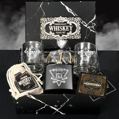 Kişiye Özel Viski Kadehleri ve İçki Matarası Whiskey Set - 1