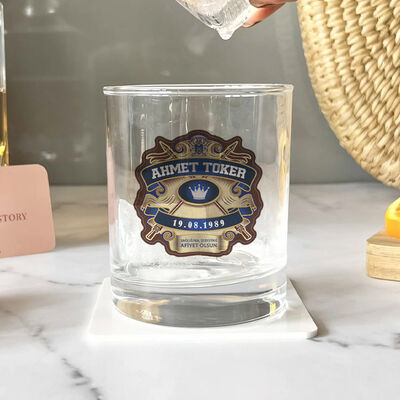 Kişiye Özel Whisky Tasarım Renkli Viski Bardağı - 2