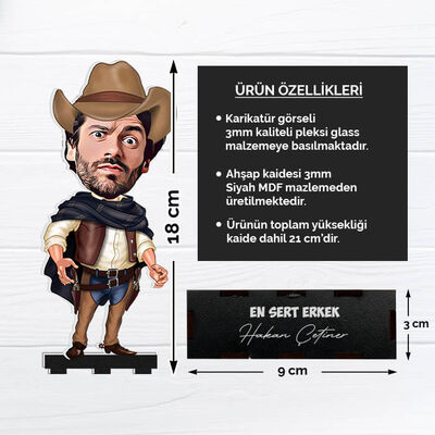 Kişiye Özel Yakışıklı Kovboy Karikatürlü Biblo - 6