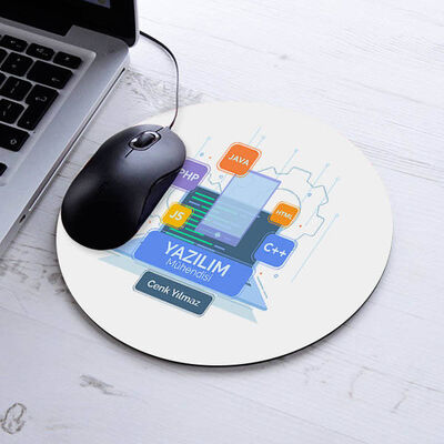 Kişiye Özel Yazılım Mühendisleri İçin Yuvarlak Mousepad - 1