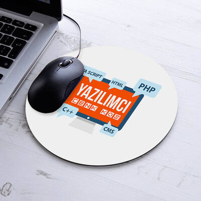Kişiye Özel Yazılımcı Temalı Yuvarlak Mousepad - 1