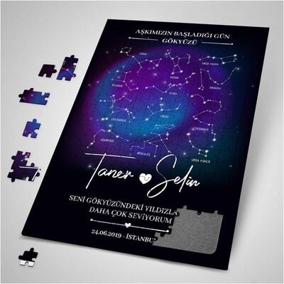 Kişiye Özel Yıldız Haritası Puzzle - 1