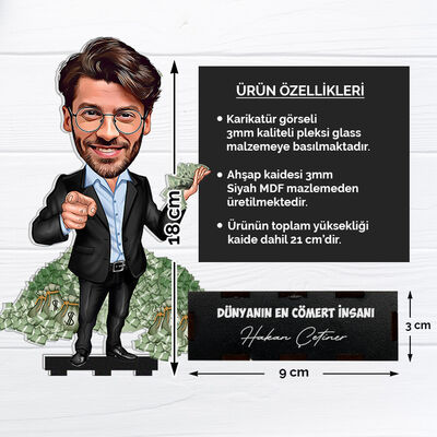 Kişiye Özel Zengin Erkek Karikatürlü Biblo - 5