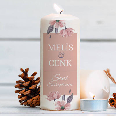 Kız Arkadaşa Hediye İsimli ve Mesajlı Mum - 1