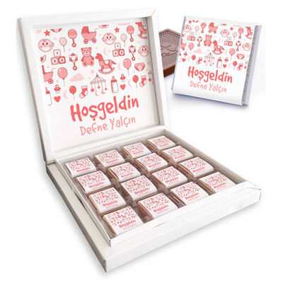 Kız Bebeklere Özel Hoşgeldin Çikolatası - 1