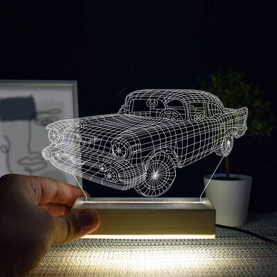 Klasik Antika Araba Tasarımlı 3d Led Lamba - 2