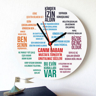 Klasik Baba Sözleri Duvar Saati - 1