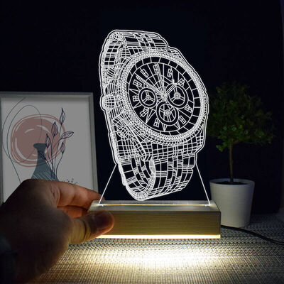 Kol Saati Tasarımlı 3d Led Lamba - 2