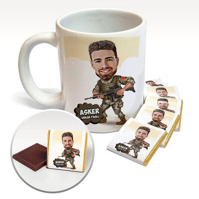 Komando Karikatürlü Kupa ve Çikolata - 1