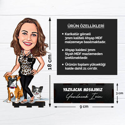 Köpek Seven Kadın Karikatürlü Biblo - 2