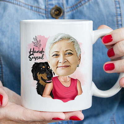 Köpekli Anne Karikatürlü Kupa Bardak - 3